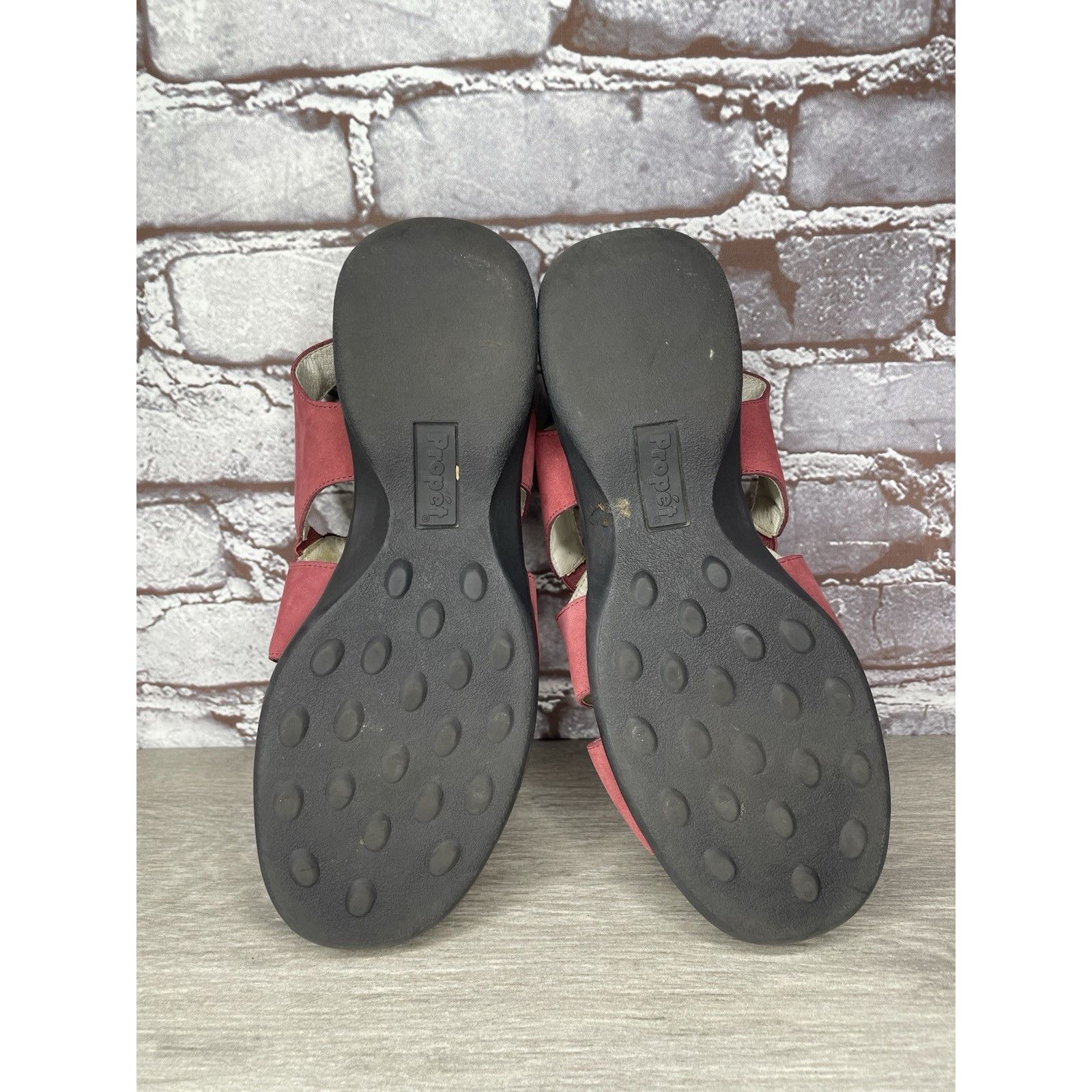 Propper Propet Pink Suede Leather Floral Casual Comfort Sandals Wome Size US 8.5 / IT 38.5 - 8 Thumbnail