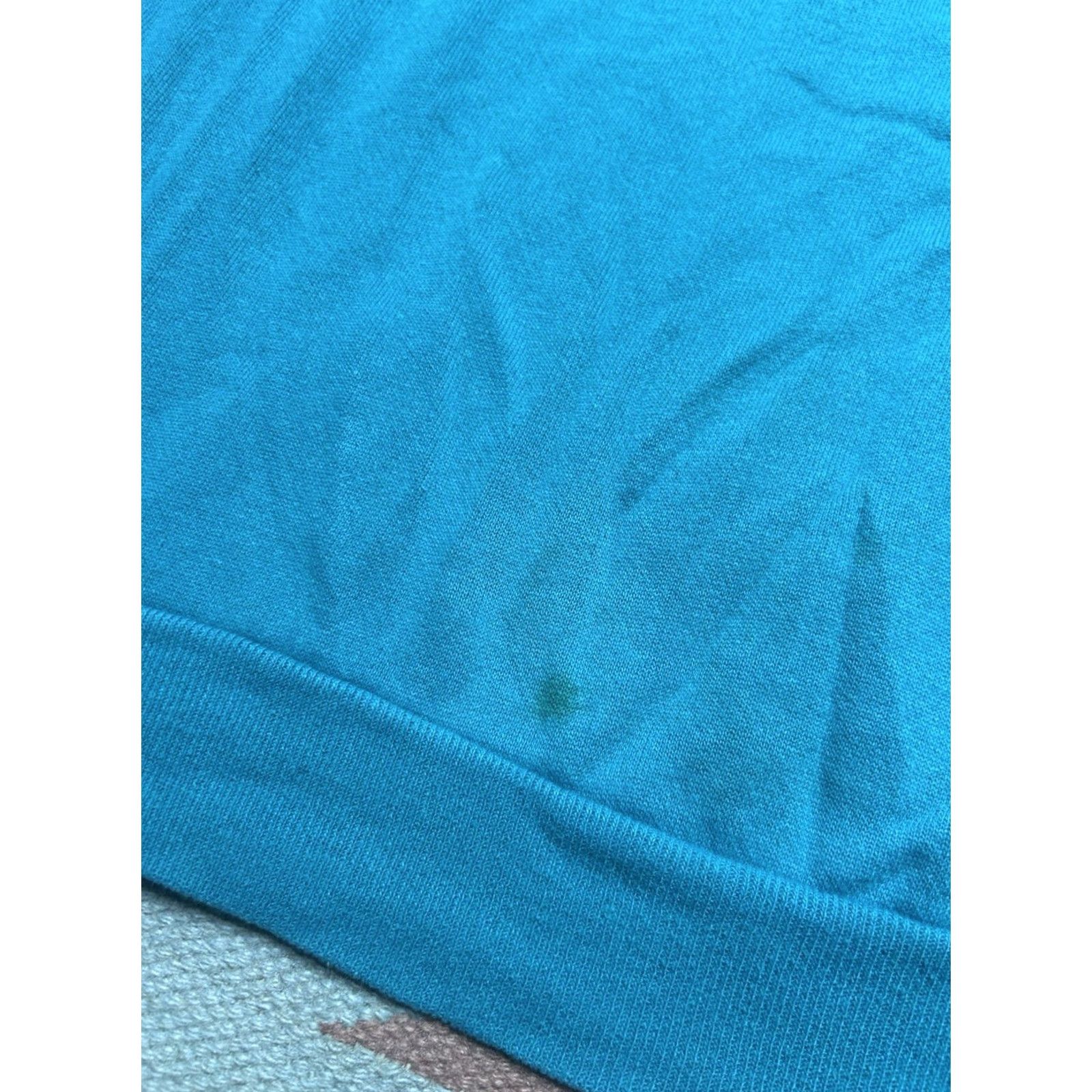 Tultex VINTAGE 80s Sweatshirt Crewneck Tultex Blank Teal Turquoise Blue Raglan Large Mens Shirt Size US L / EU 52-54 / 3 - 2 Thumbnail