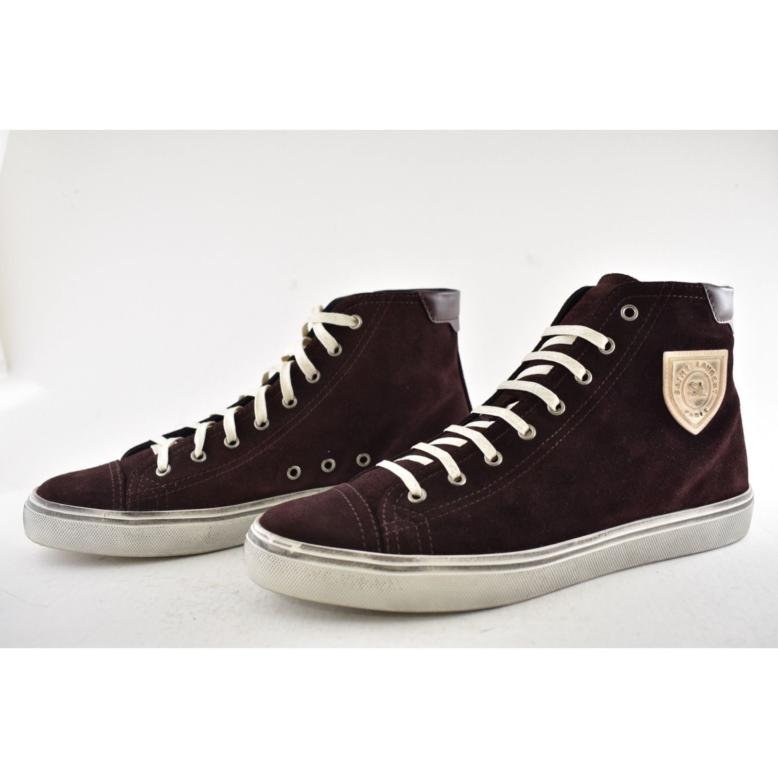 Yves Saint Laurent Saint Laurent Mens Bedford Barolo Red High Top Sneaker 44 11 Size US 11 / EU 44 - 10 Thumbnail