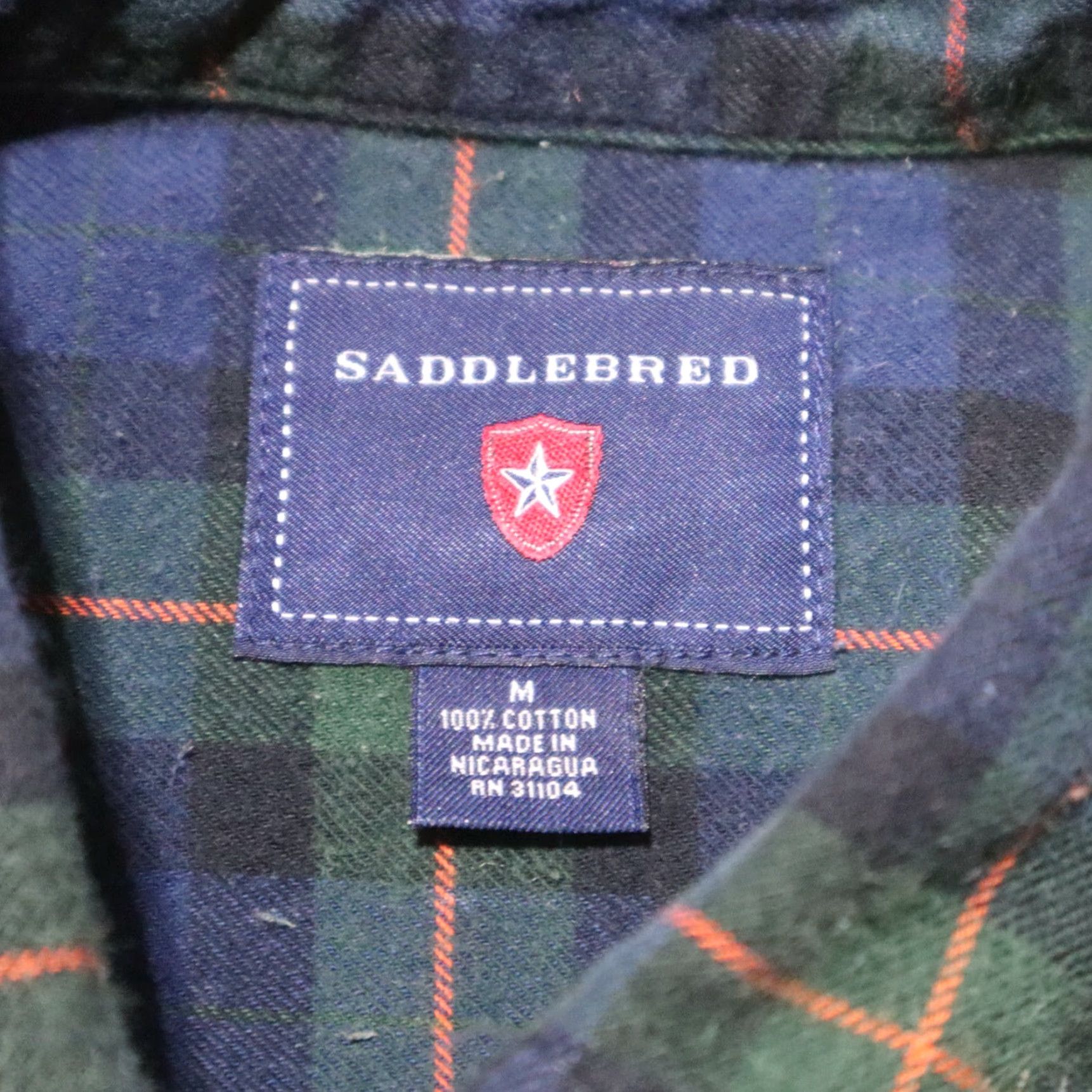 Vintage Saddlebred Shirt Button-Up Plaid Blue Green 100% Cotton Mens Size M Medium Casual Shirt Front-Button Men Saddlebred Size US M / EU 48-50 / 2 - 4 Thumbnail