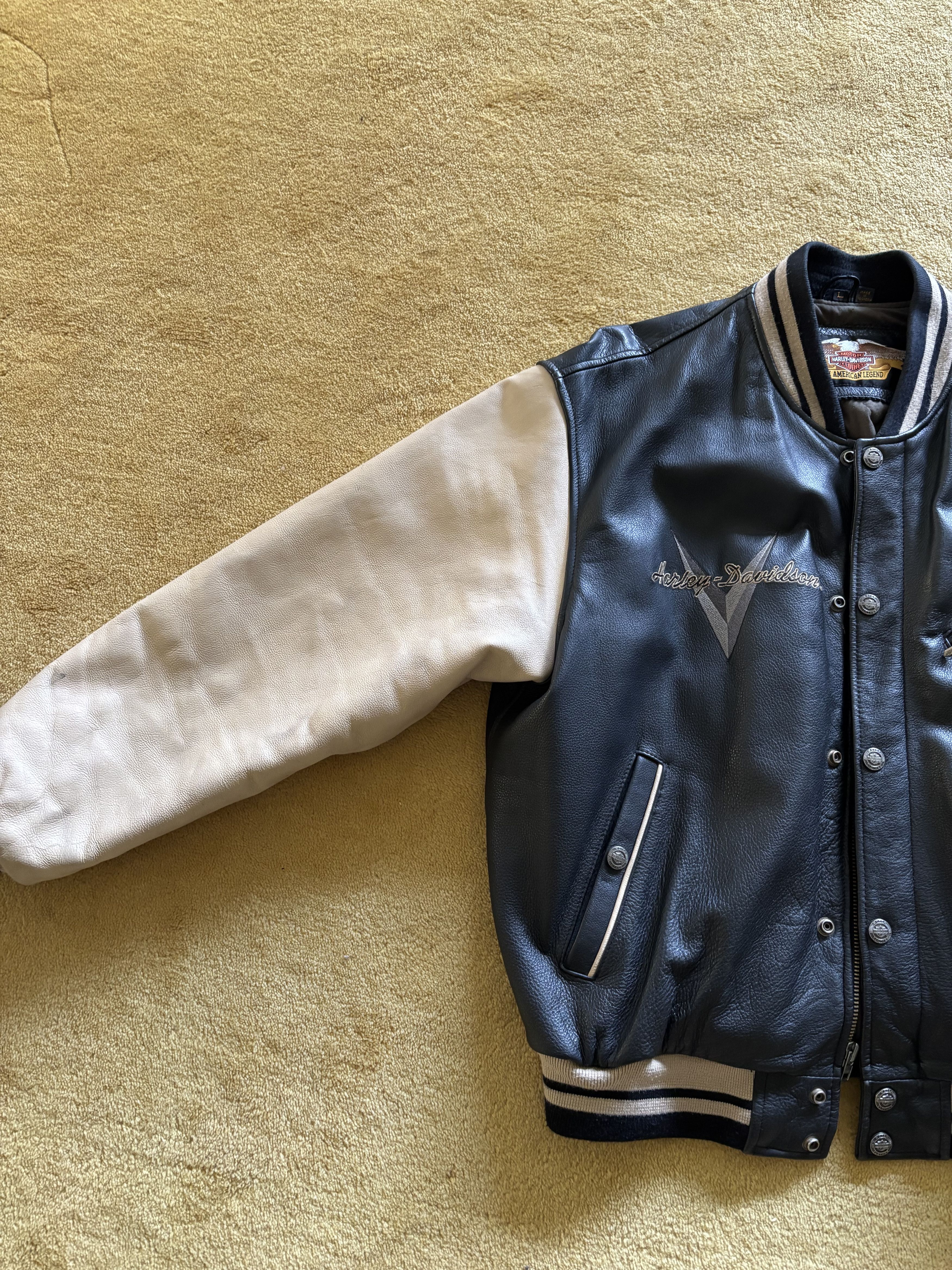 Harley Davidson Harley-Davidson Leather Varsity Jacket Size US L / EU 52-54 / 3 - 3 Thumbnail