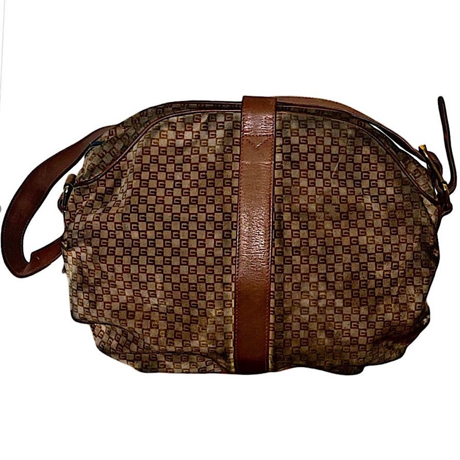 Gucci Authentic Vintage Gucci Suede Monogram GG Web Shoulder Bag Size ONE SIZE - 5 Thumbnail