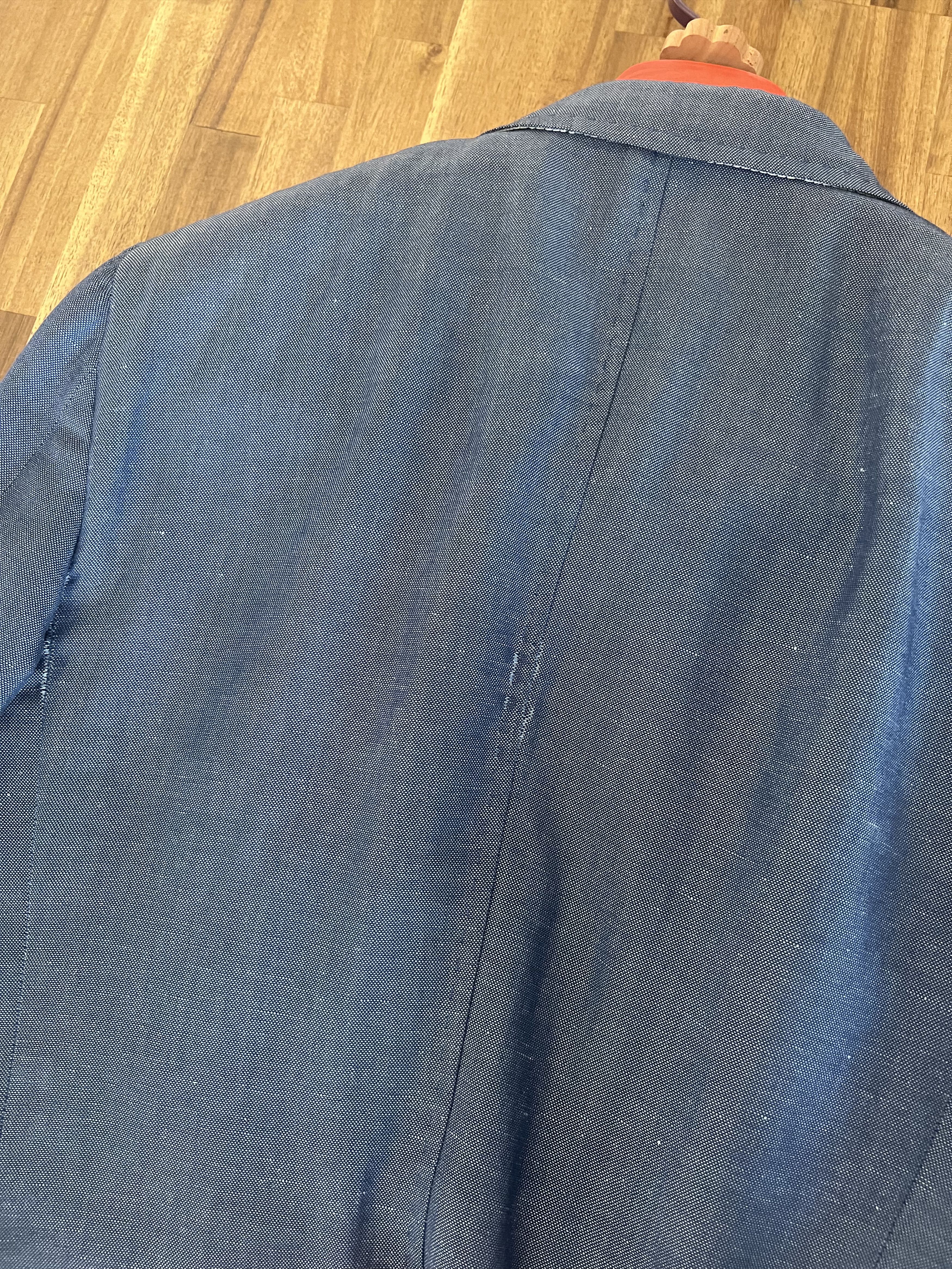 Isaia ISAIA Blue Wool Linen Cotton Double-Breasted Jacket 38R US Size 38R - 5 Thumbnail