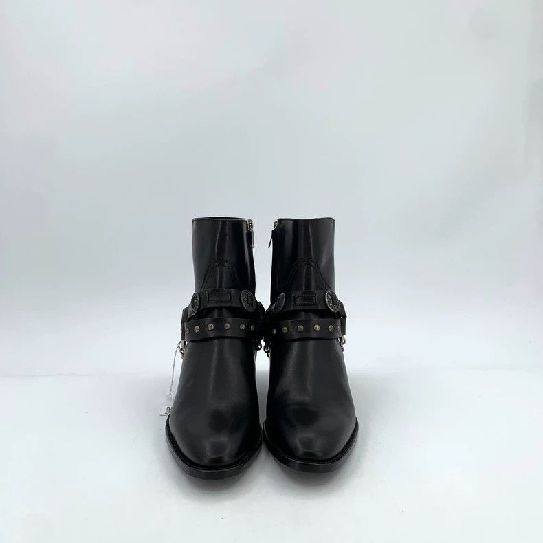Saint Laurent Paris Saint Laurent Paris Black strap chain rivet round leather Size US 6.5 / IT 36.5 - 3 Thumbnail