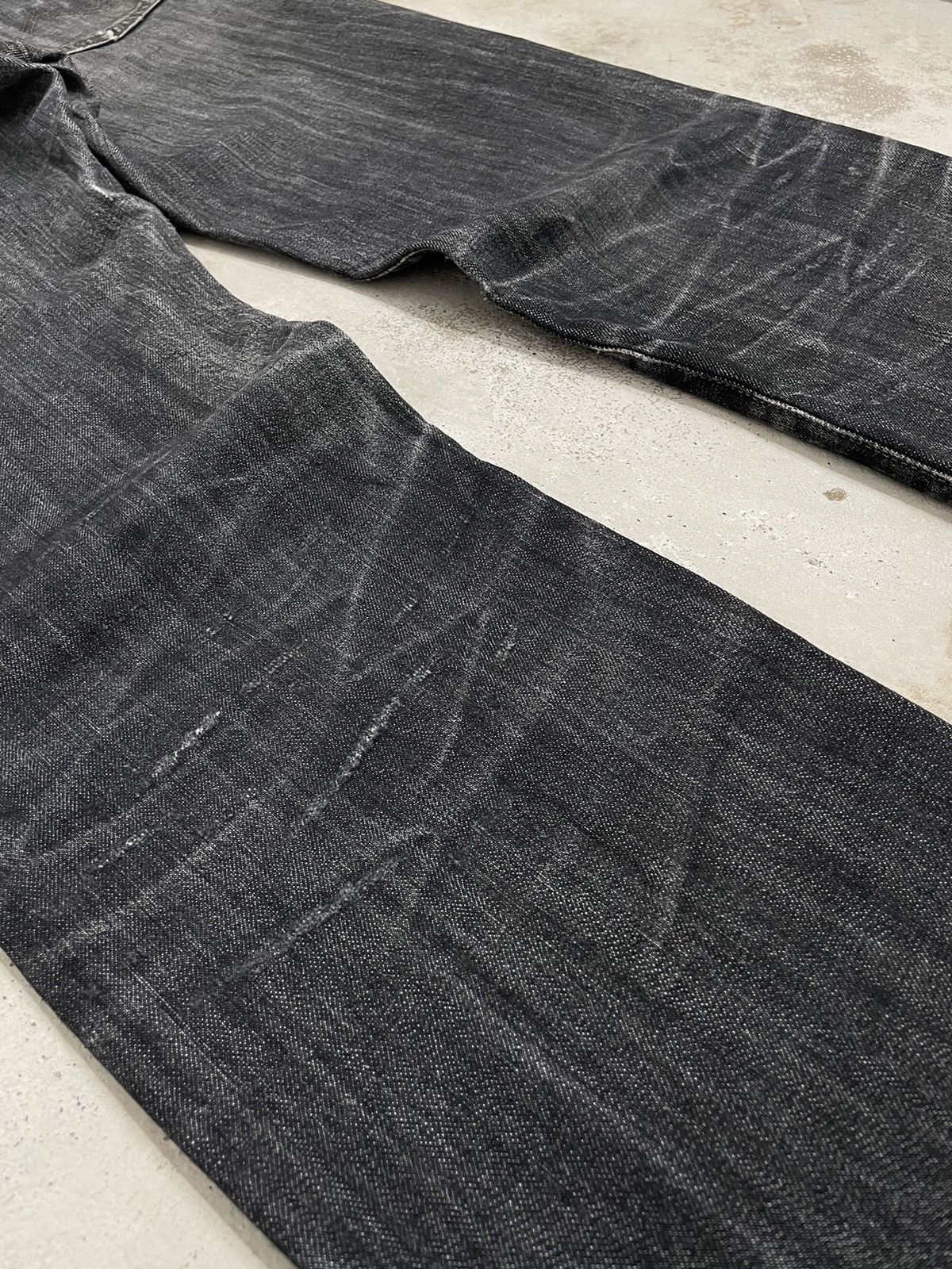 Edwin × Japanese Brand Edwin 403 International Basic Black Washed Distressed Denim Size US 32 / EU 48 - 15 Thumbnail