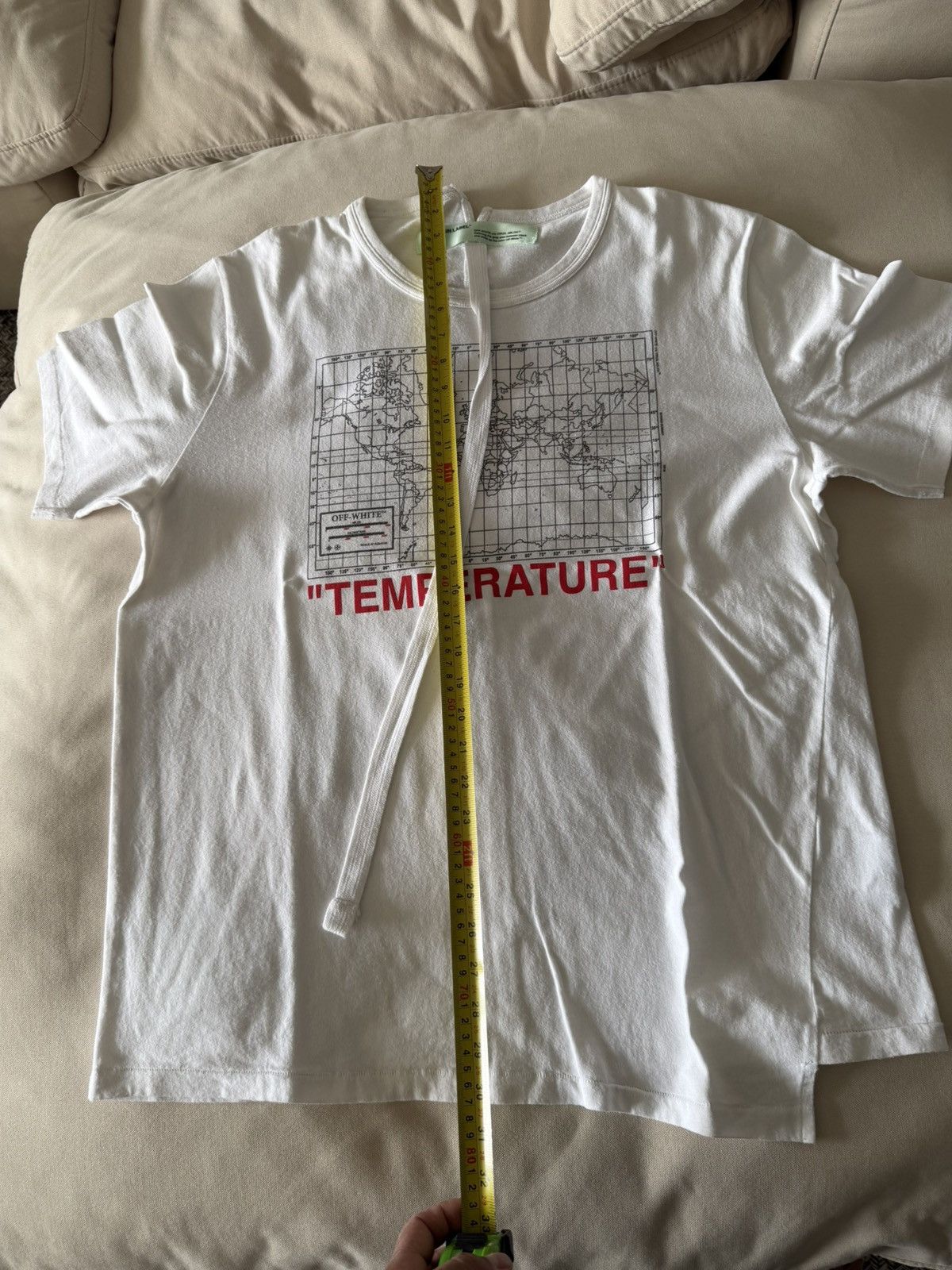 Off-White Off-White Virgil Temperature Map Tee White XL Size US XL / EU 56 / 4 - 2 Thumbnail