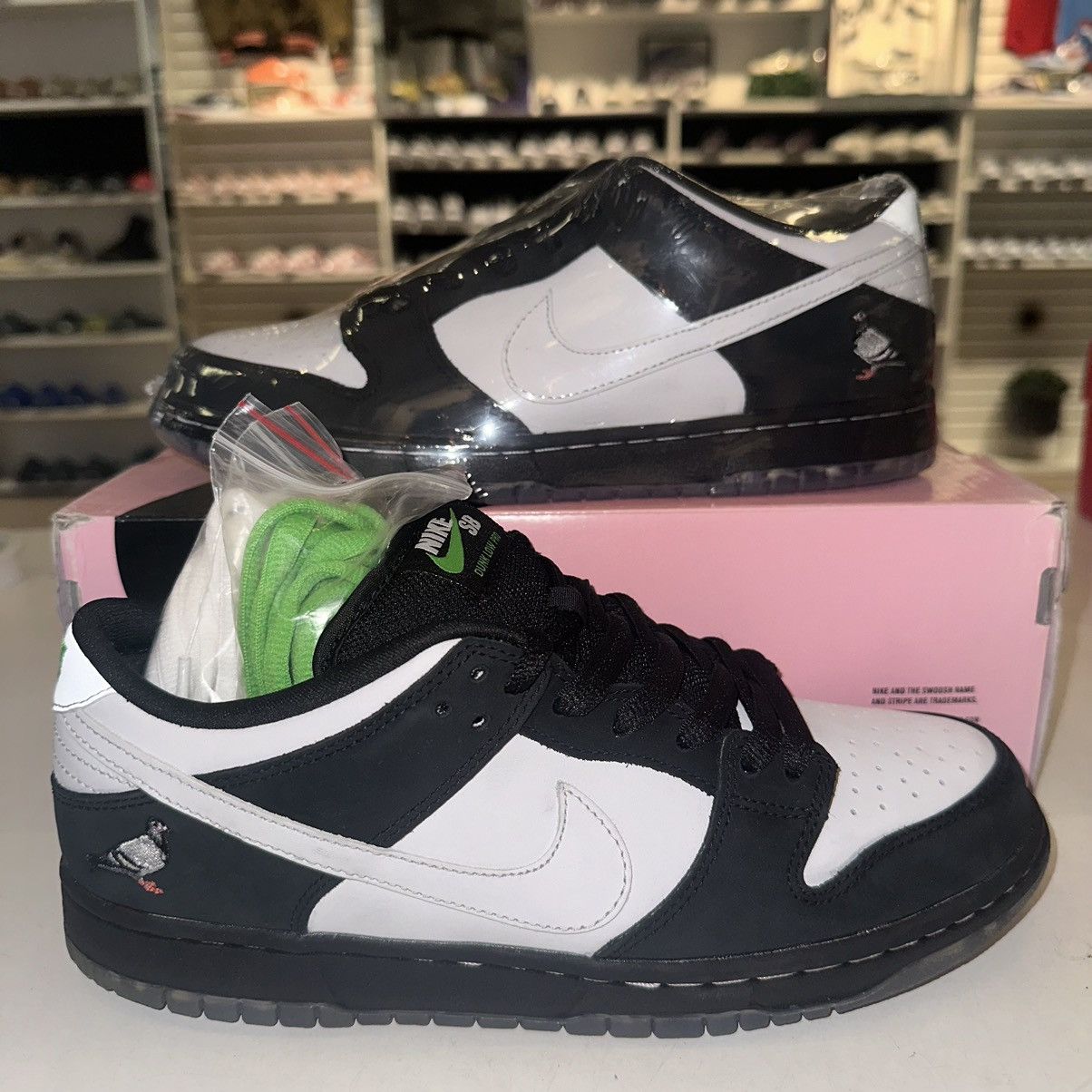 image of Size 8.5 - Nike Sb Dunk Low Pro X Jeff Staple Panda Pigeon Shoes in Black White, Men's