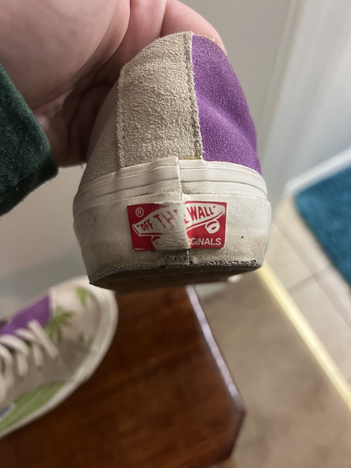 Vans Vans Vault purple and beige shoes with leaf design Size US 8.5 / EU 41-42 - 3 Thumbnail