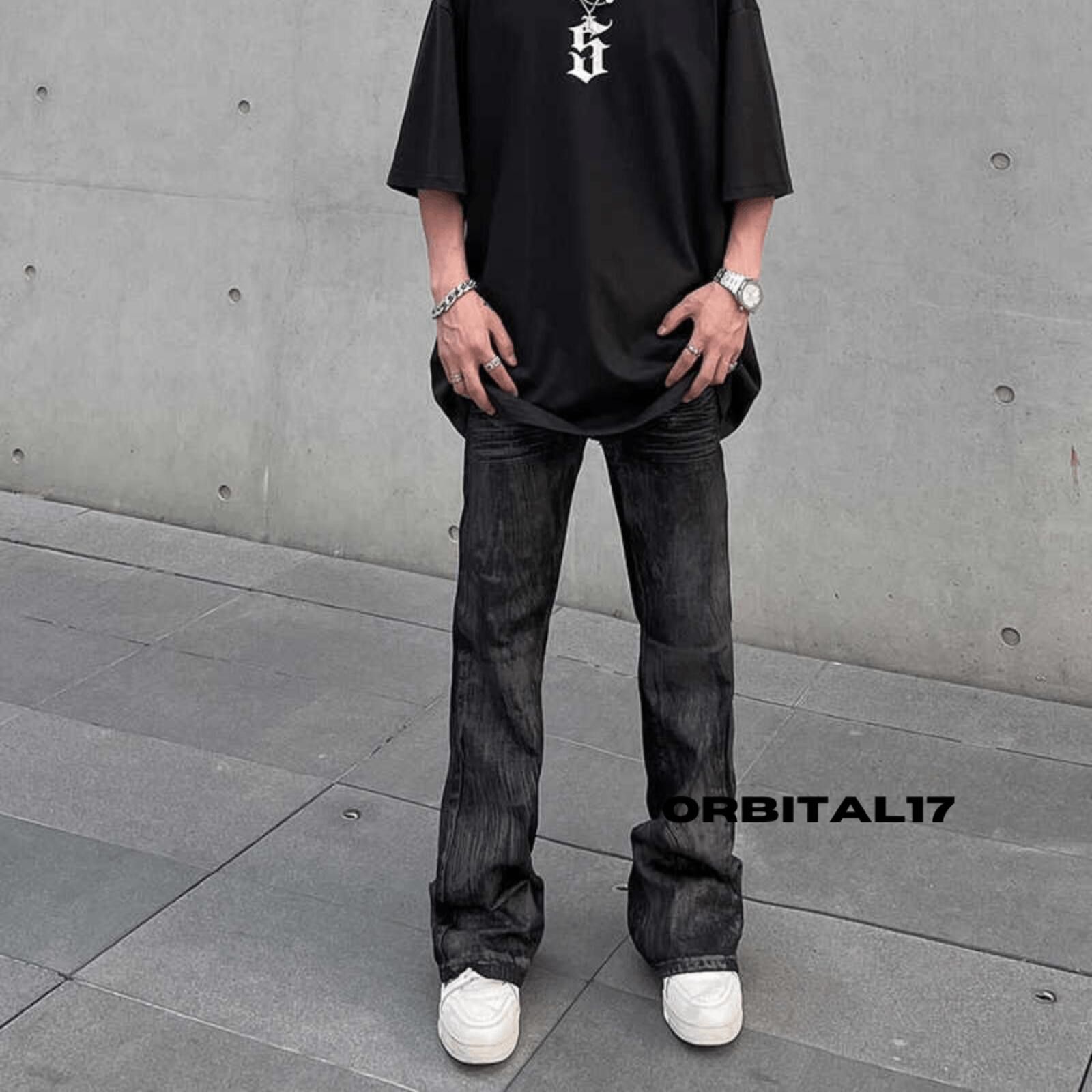 Other Washed Stacked Flared Denim Jeans Size US 32 / EU 48 - 4 Thumbnail