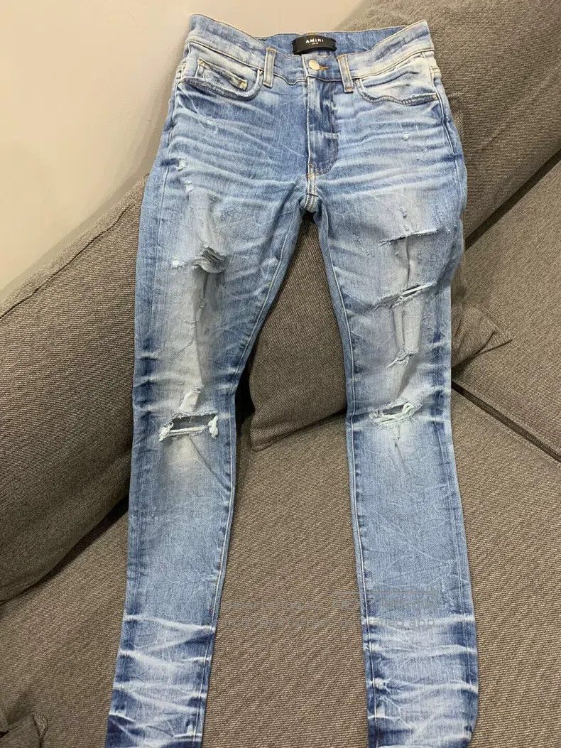 Amiri Amiri Classic Double Knee Destroyed Denim Jeans, Size 28 Size US 28 / EU 44 - 1 Thumbnail