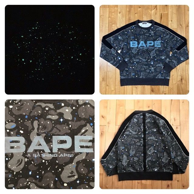Bape 💫Glow in the dark💫 BAPE Space Camo sweat shirt a bathing ape Size US M / EU 48-50 / 2 - 1 Thumbnail