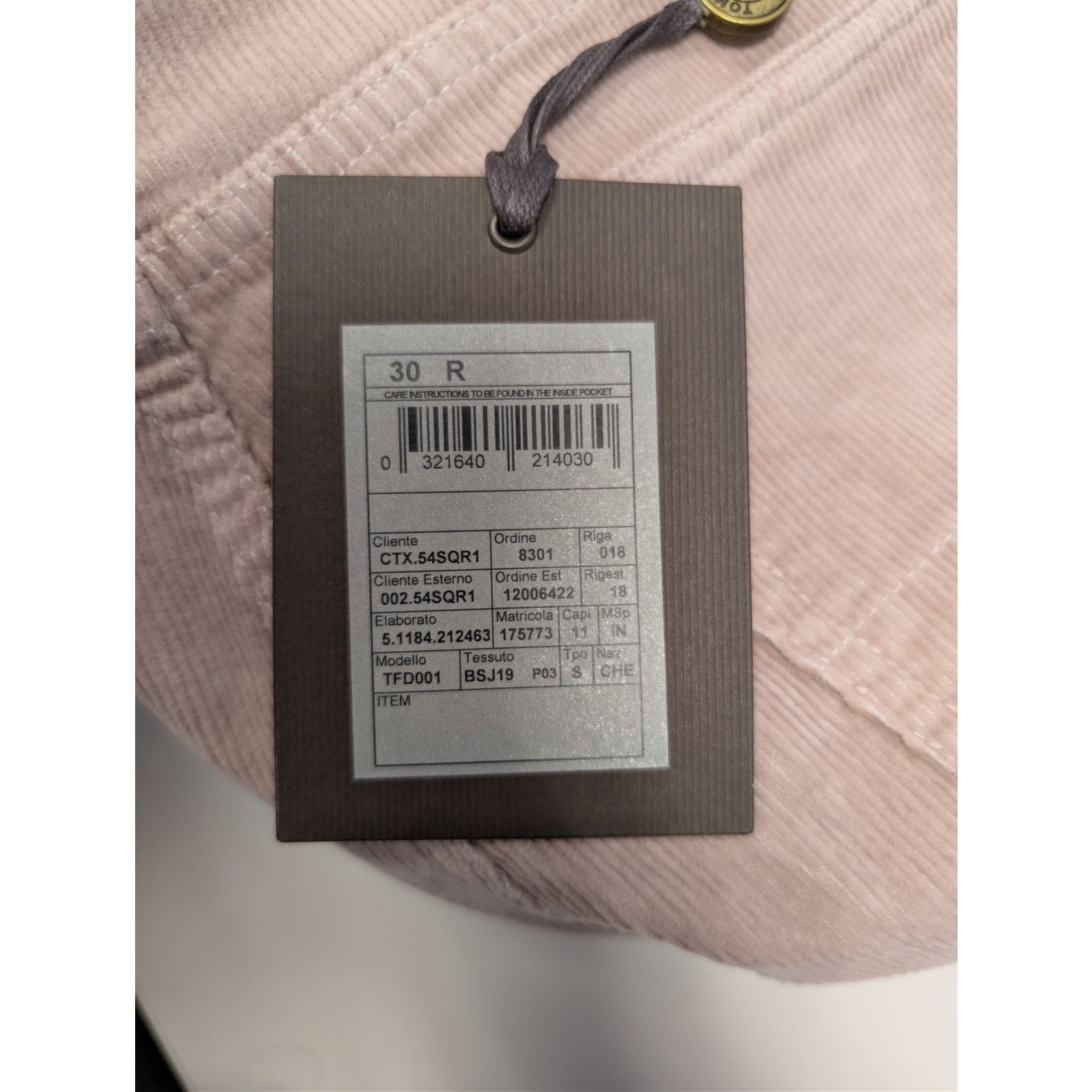 Tom Ford o1rshd1 Corduroy Slim Fit Denim Jeans in Pink Size US 30 / EU 46 - 22 Thumbnail
