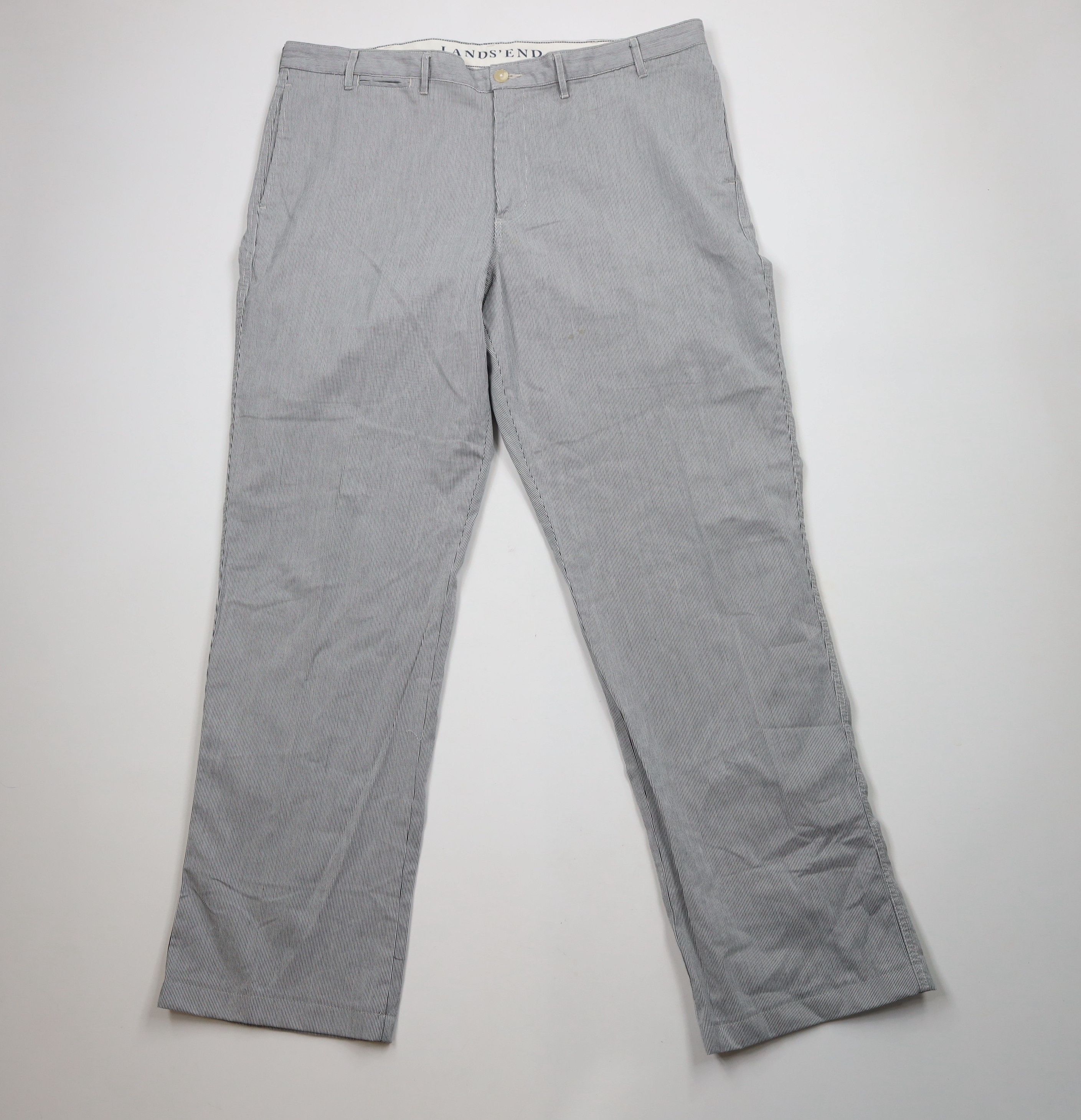 Lands' End × Vintage Vintage 90s Land End Pinstriped Seersucker Wide Leg Pants Size US 42 / EU 58 - 1 Thumbnail