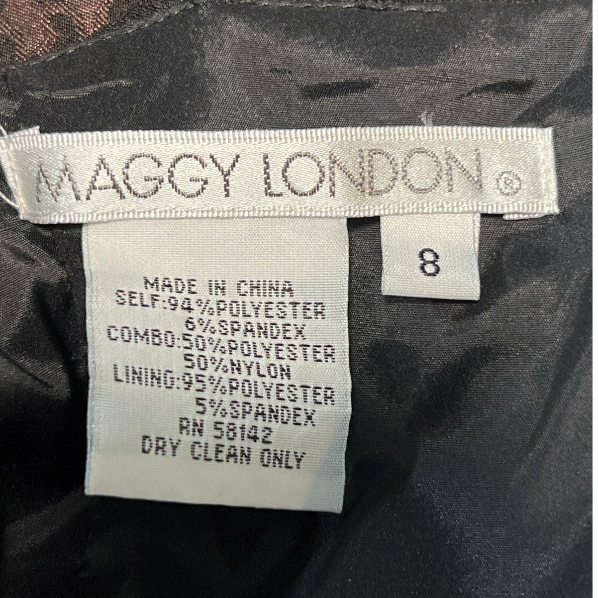 MAGGY LONDON Maggy London Black Brown Cocktail Dress 8 Size M / US 6-8 / IT 42-44 - 5 Thumbnail