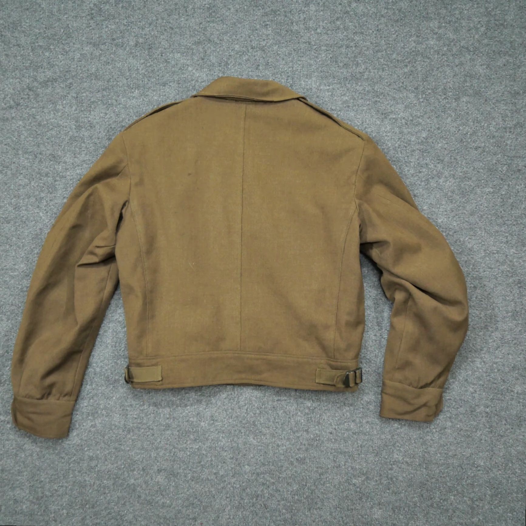 Vintage VINTAGE Franklin Clothes Jacket Mens 36 Wool Army Bomber Blue Green Brown 40s - Zip Pockets Collared Solid Army Theme 1940s Mens Jacket Size US XXS / EU 40 - 6 Thumbnail