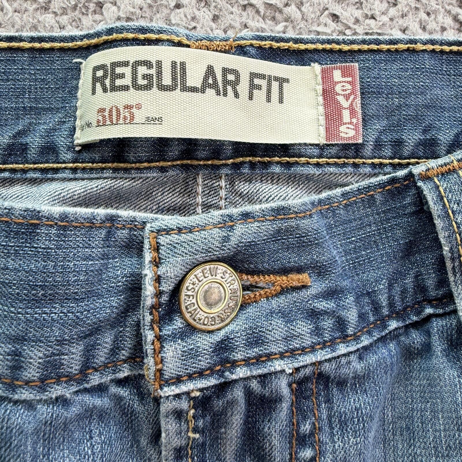 Levi's Levis 505 Regular Fit Jeans Mens 36x30 Light Wash Denim Size US 36 / EU 52 - 6 Thumbnail