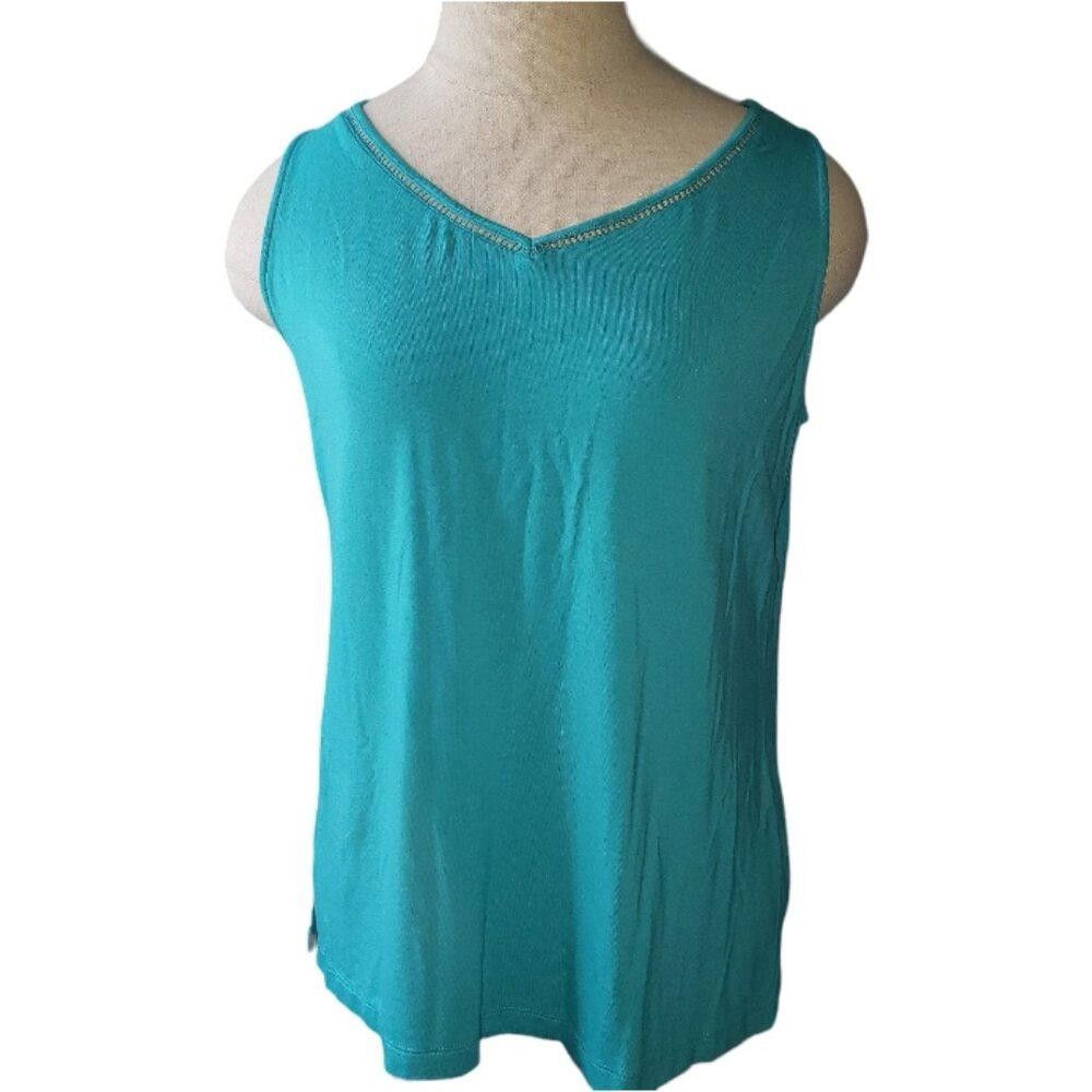 Chicos CT1638 Chico's Ladies Aqua Slit Tank Size 4 Size S / US 4 / IT 40 - 1 Thumbnail