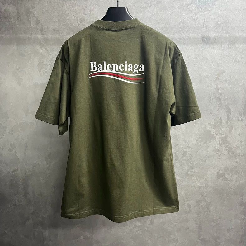 Balenciaga Balenciaga brown khaki green cola embroidered logo round ne Size US S / EU 44-46 / 1 - 5 Thumbnail