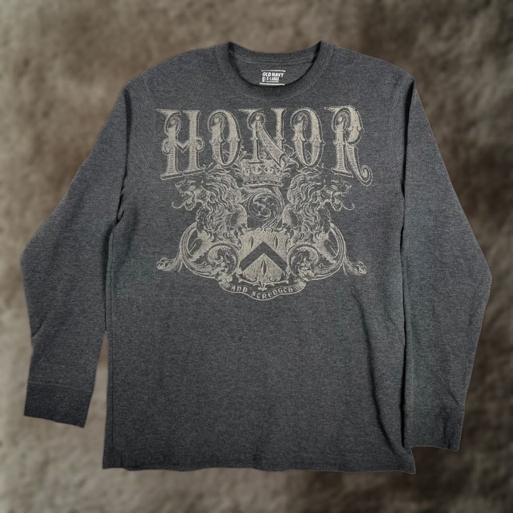 Old Navy VTG Old Navy Thermal Shirt Mens XL Gray Honor Lions Long Sleeve Waffle Graphic T-Shirt Crew Neck Size US XL / EU 56 / 4 - 1 Thumbnail
