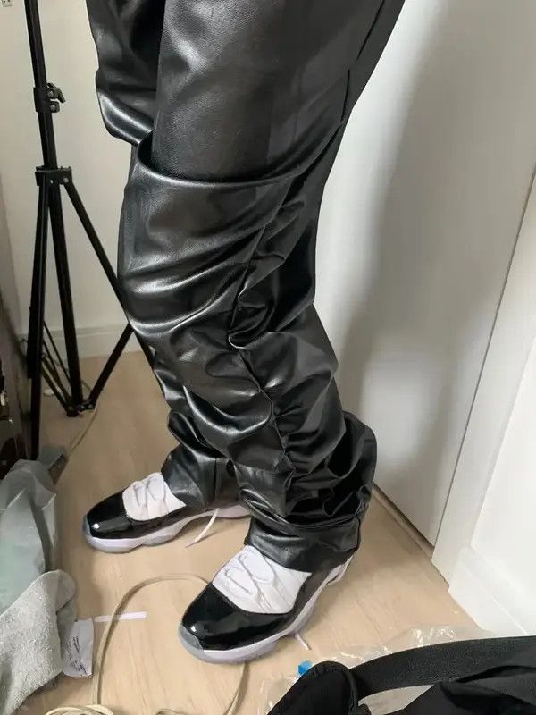Japanese Brand Kihara x Kawa Loose Ruched Casual Pu Leather Pants Size US 32 / EU 48 - 6 Thumbnail