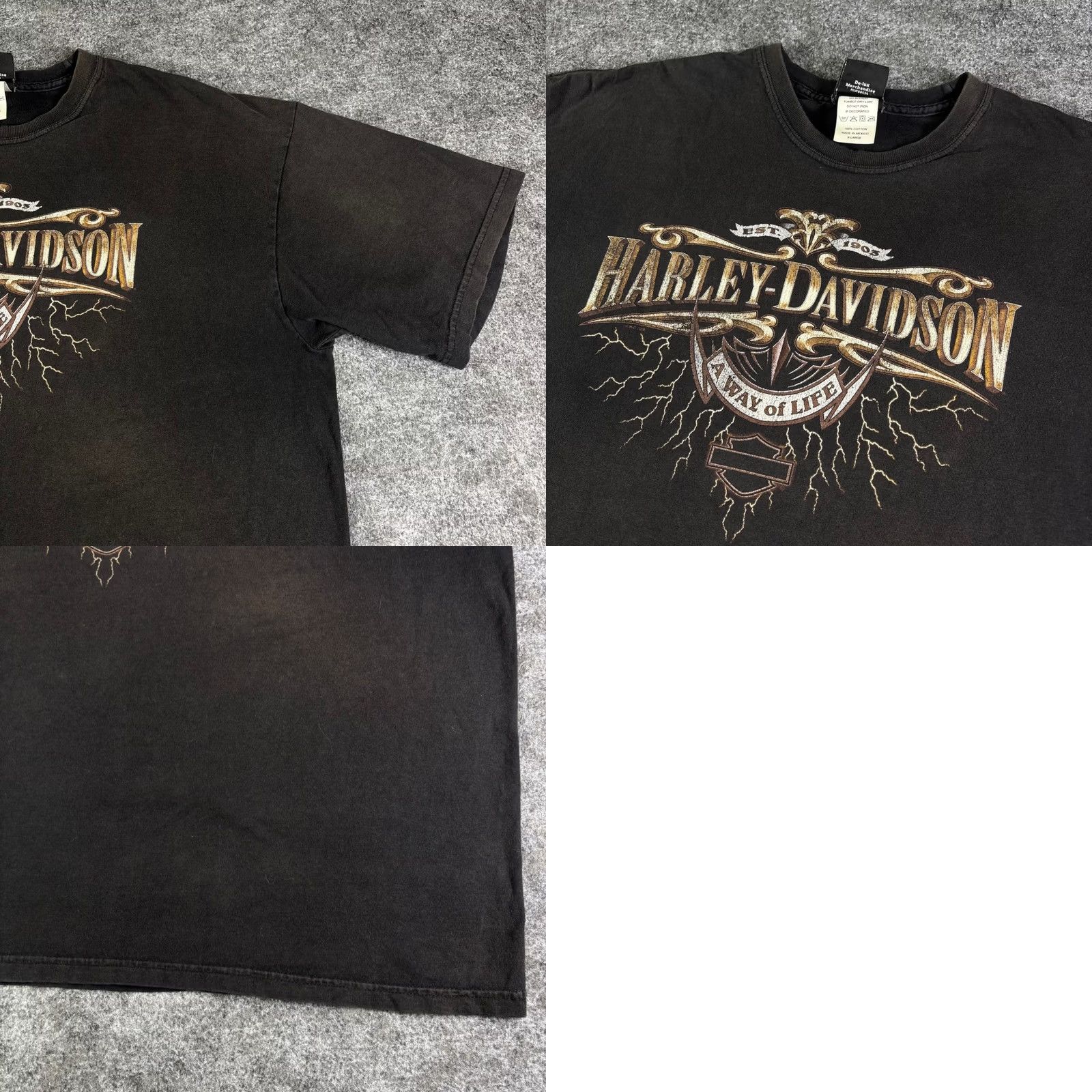 Harley Davidson VINTAGE Harley-Davidson T-Shirt XL Black Dillon Brothers Omaha Nebraska Graphic Print Crew Neck Short Sleeve Men Size US XL / EU 56 / 4 - 8 Thumbnail