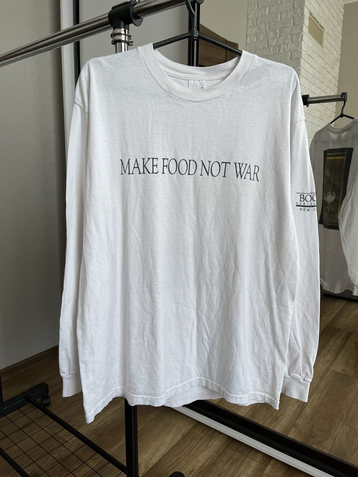 Other Make Food Not War Vintage USA Long Sleeve T-Shirt Tee 90s Size US L / EU 52-54 / 3 - 6 Thumbnail