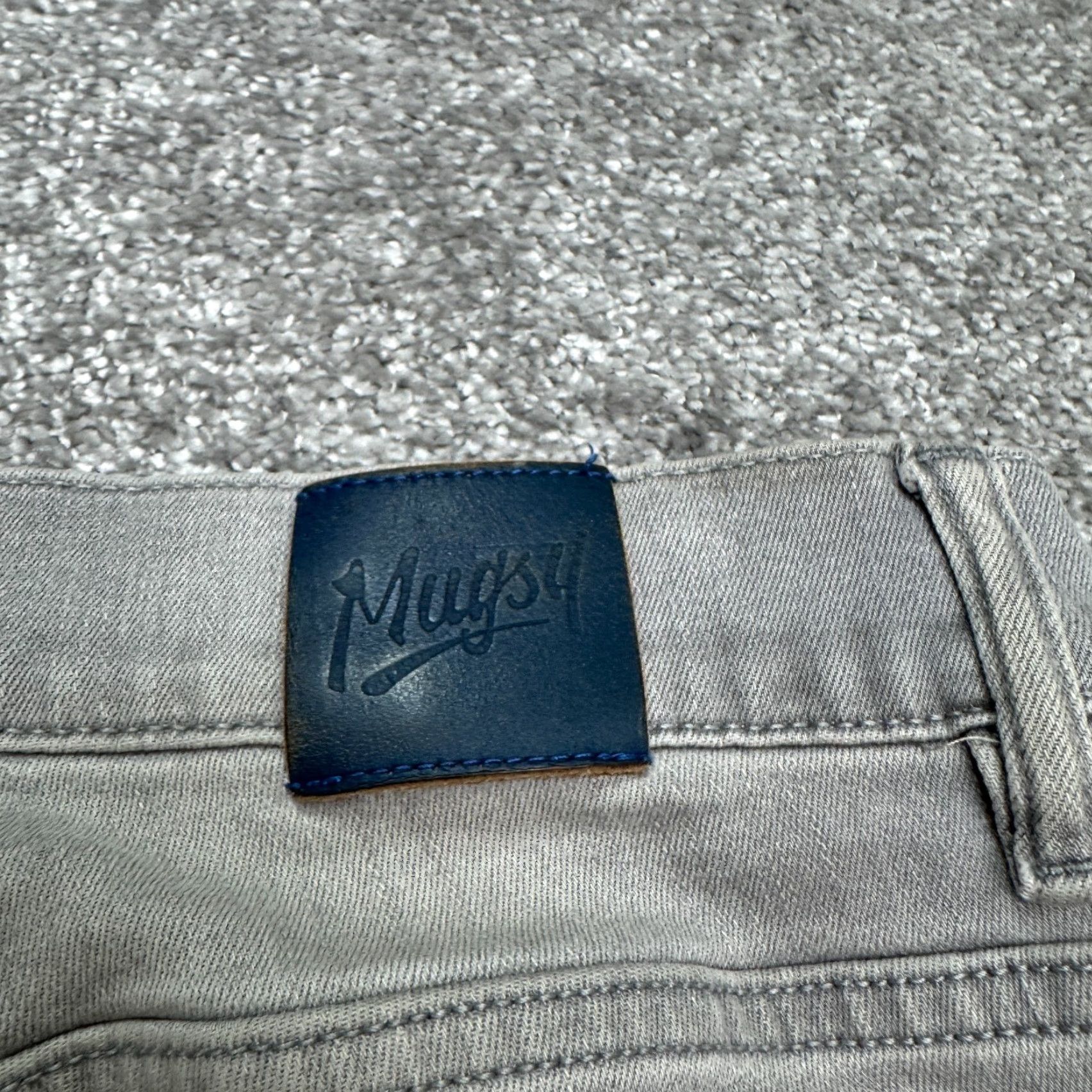 Denime Mugsy Johnnys Jeans Slim 32x30 Gray Denim 5-Pocket Button Zip Mens Straight Streetwear USA - Regular Inseam 32" Cotton Blend Size US 32 / EU 48 - 5 Thumbnail