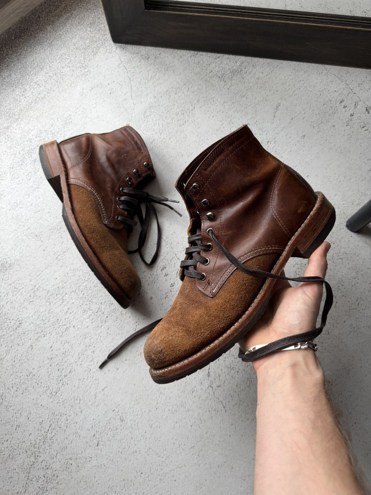 Wolverine Wolverine 1000 Mile 40556 "Evans" Two Tone Brown Boots USA Size US 8 / EU 41 - 3 Thumbnail