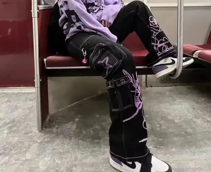 Japanese Brand Anime printed casual streetwear cargo Pants Size US 32 / EU 48 - 1 Thumbnail