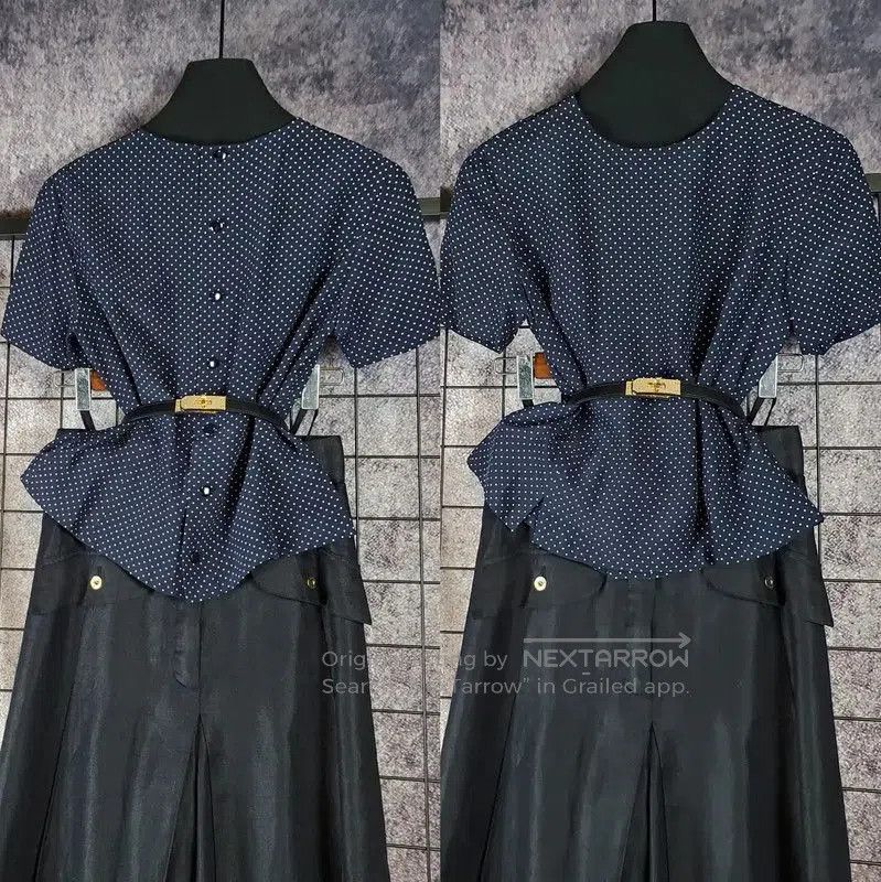 Dior Dior Summer Dark Blue Polka Dot Top . Size S / US 4 / IT 40 - 1 Thumbnail