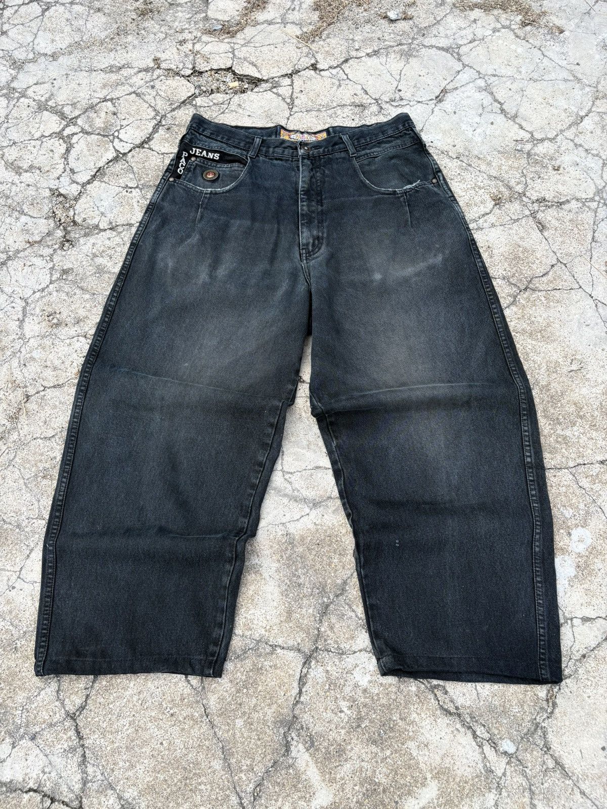 JNCO Vintage Y2K Paco Baggy Jeans Faded Black Washed Size US 34 / EU 50 - 1 Thumbnail