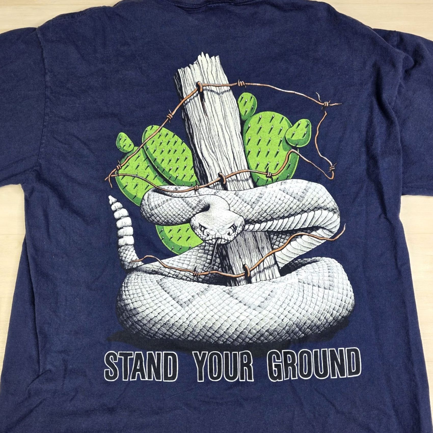 Vintage VINTAGE Lifeforms Stand Your Ground Snake Shirt Single Stitch Size Small Blue Mens Size US S / EU 44-46 / 1 - 8 Thumbnail