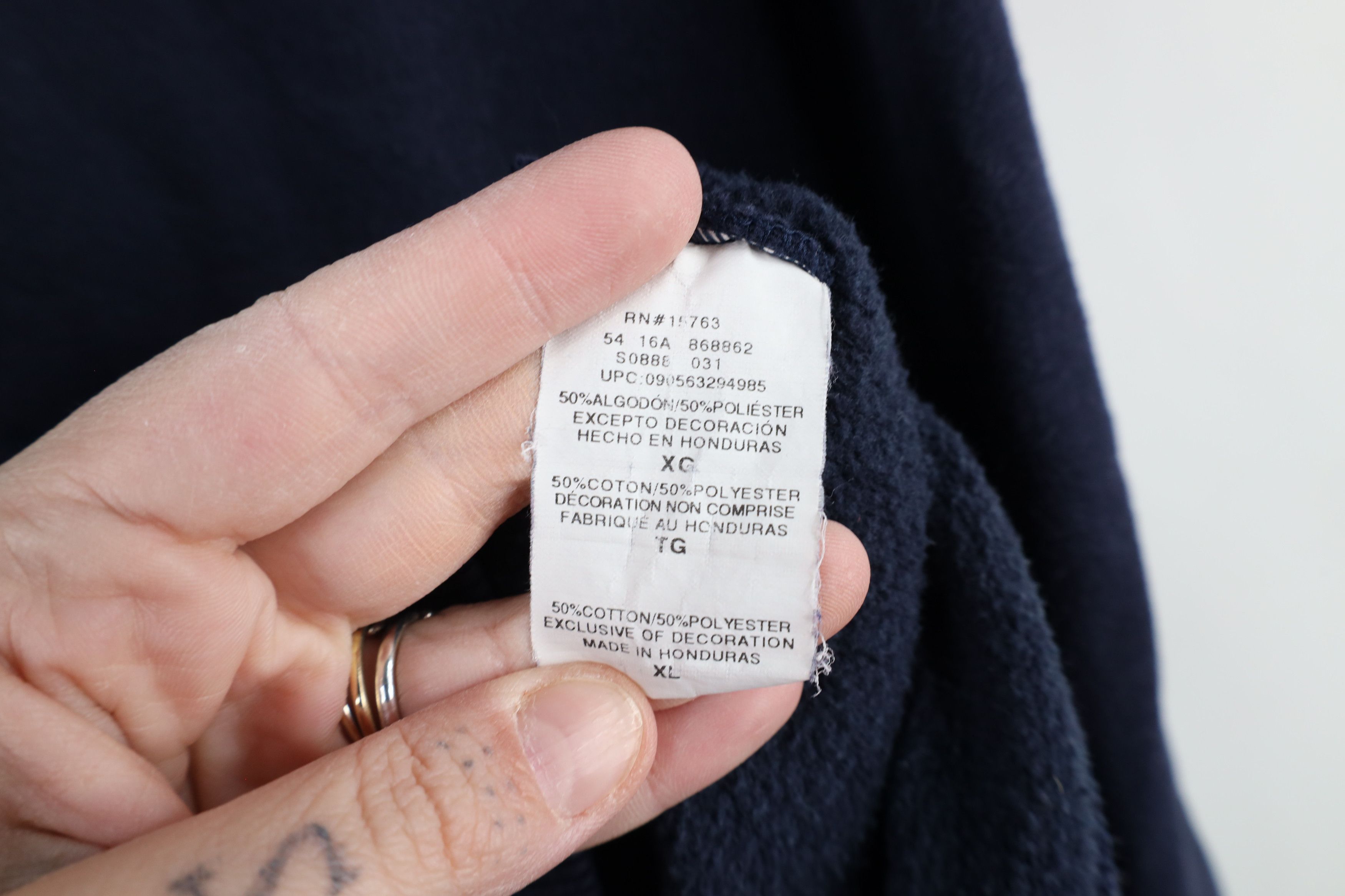 Champion × Vintage Vintage Champion Monochrome Classic Logo Sweatshirt Blue Size US XL / EU 56 / 4 - 10 Thumbnail