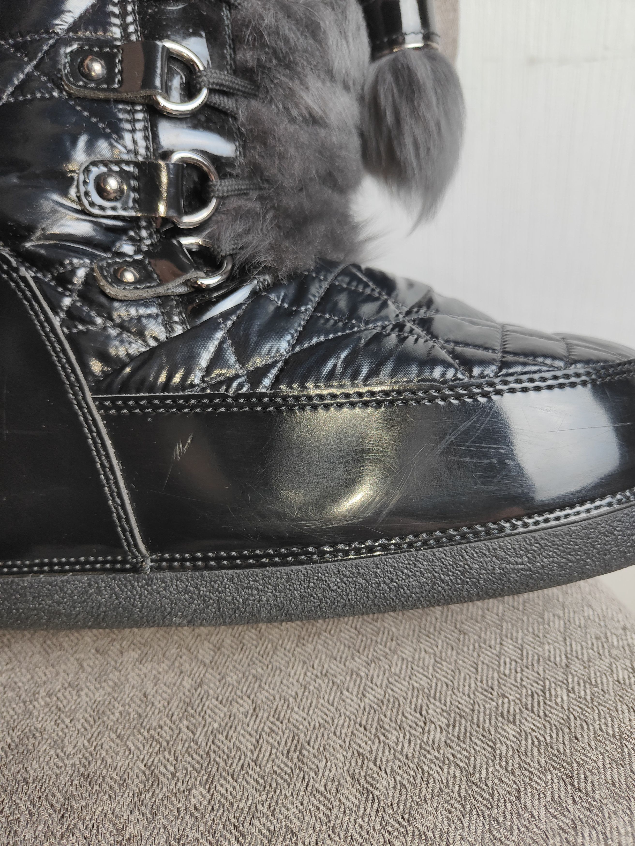 Dior Y2K Dior by John Galliano Massive Fur Quilted Snow Boots Size US 11 / IT 41 - 20 Thumbnail