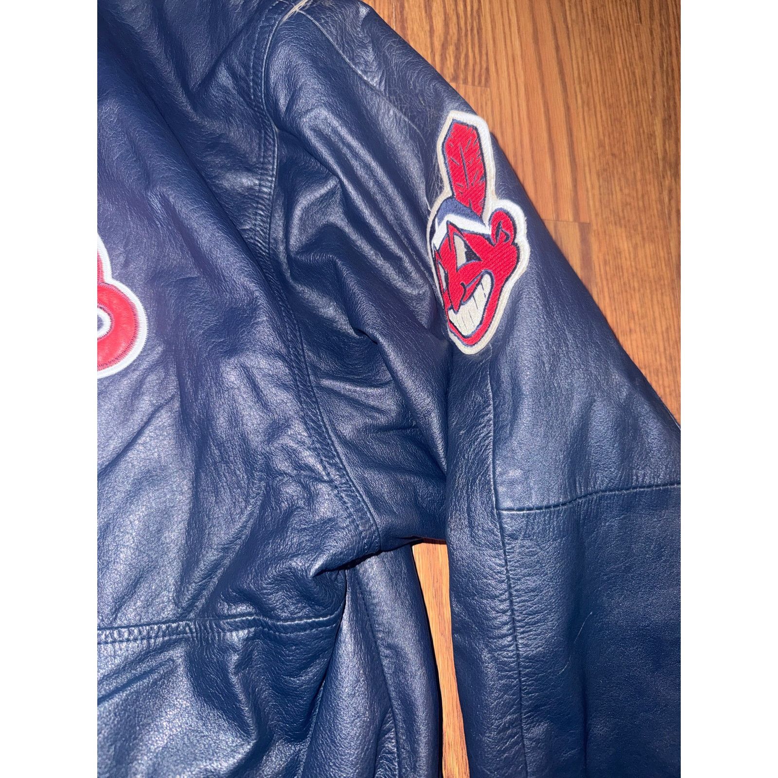 Starter Vintage Starter Cleveland Indians Leather Jacket (XL) Size US XL / EU 56 / 4 - 4 Thumbnail