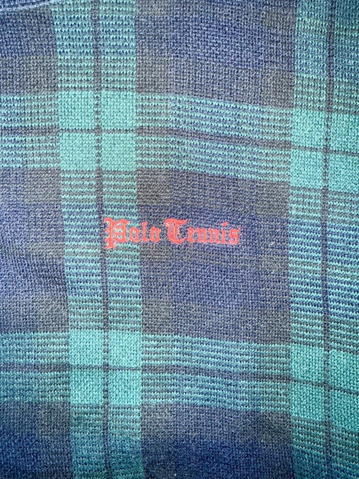 Polo Ralph Lauren Vintage Polo by RL Plaid “Polo Tennis” Cotton Knit Sweater Size US XL / EU 56 / 4 - 3 Thumbnail
