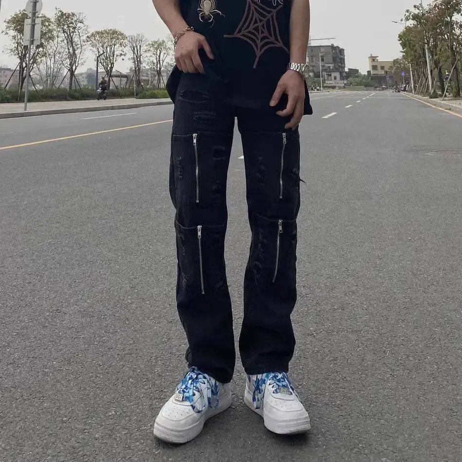 Japanese Brand Zipper High Street Multi Pocket Jeans Size US 32 / EU 48 - 4 Thumbnail