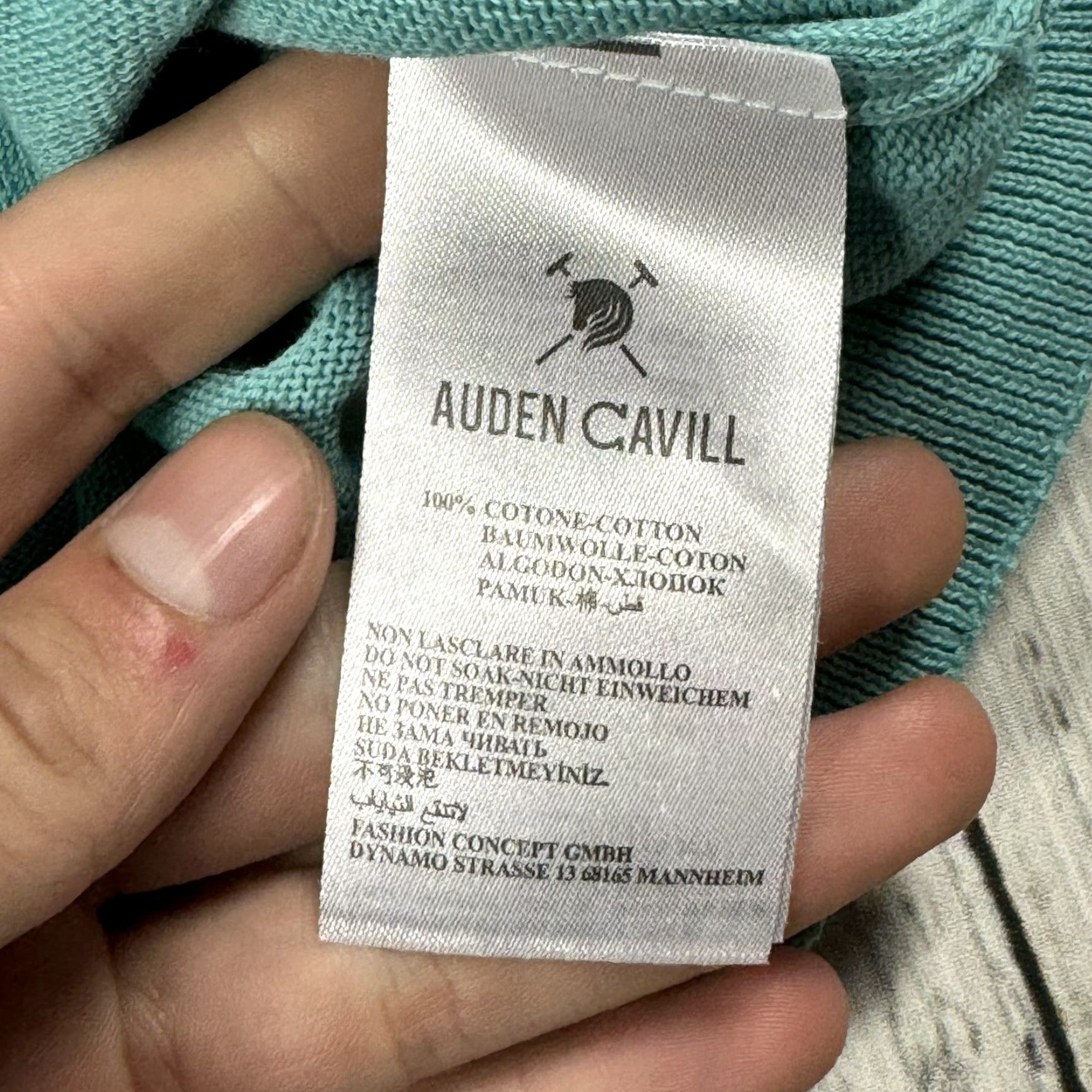 Vintage AUDEN CAVILL Men's Large Seafoam Blue Pullover Crewneck Sweater - 100% Cotton, Dressy, Sailing Size US L / EU 52-54 / 3 - 5 Thumbnail