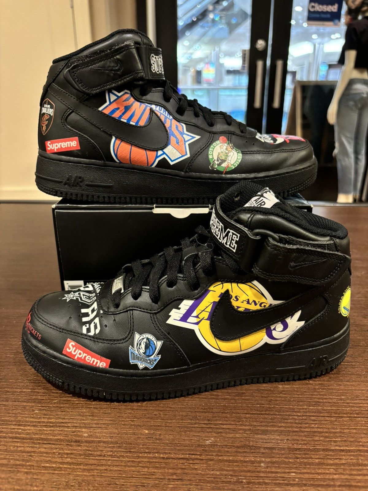 Nike Supreme Nike Air Force 1 Mid Supreme NBA Black Grailed