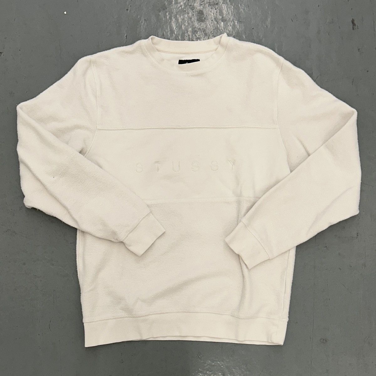Stussy Cream white stussy sweater shirt Size US S / EU 44-46 / 1 - 1 Thumbnail