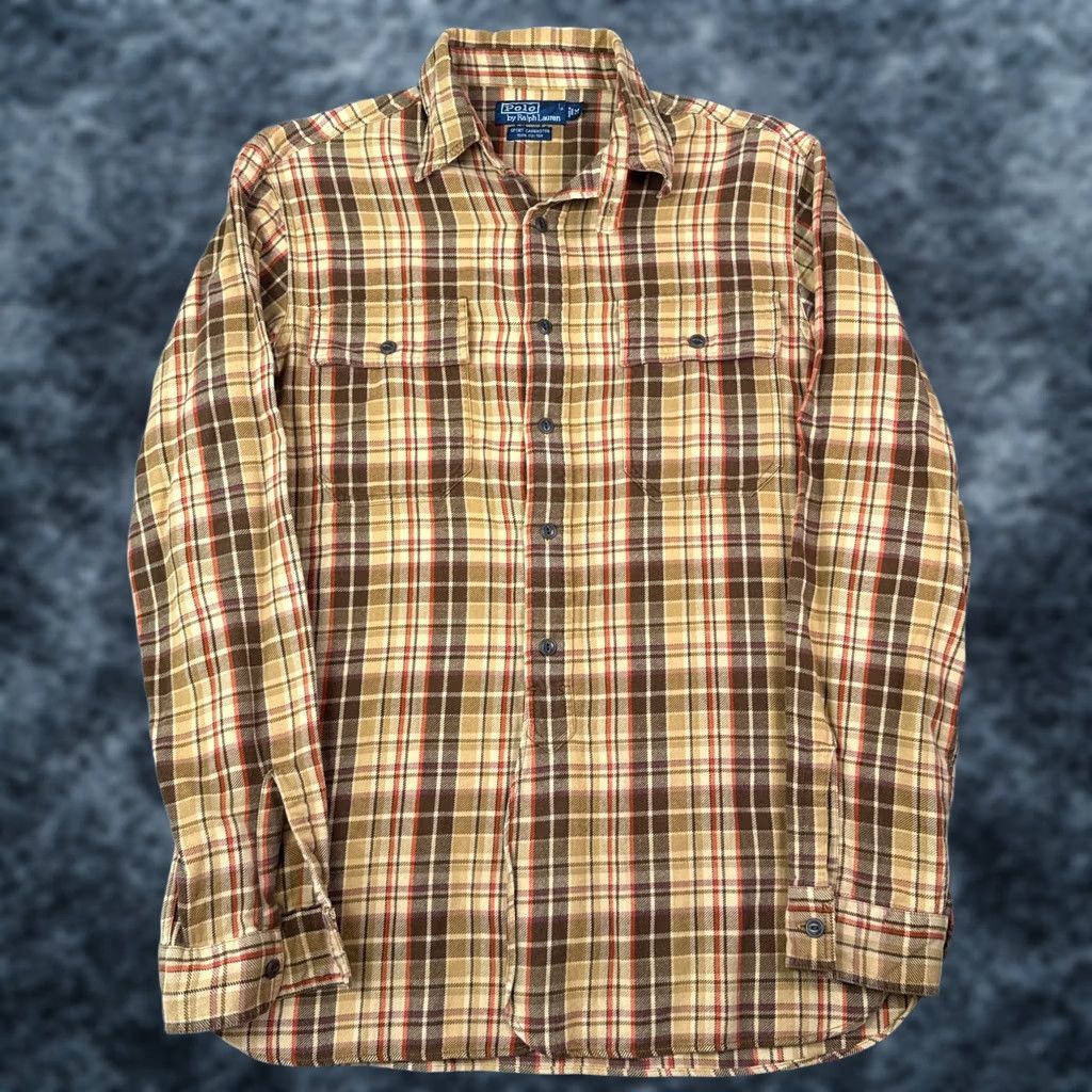 Polo Ralph Lauren VINTAGE Polo Ralph Lauren Sport Carrington Shirt Mens M Plaid Flannel Work Chinstrap Size US M / EU 48-50 / 2 - 1 Thumbnail