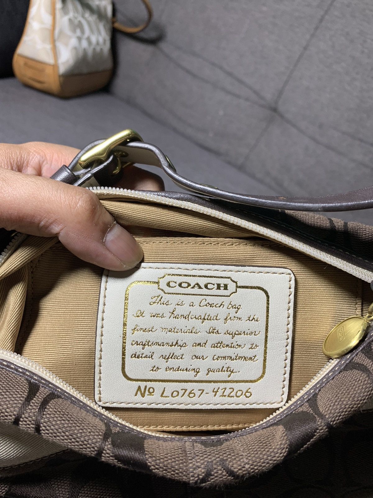 Coach COACH BROWN SIGNATURE MINI HOBO BAG Size ONE SIZE - 15 Thumbnail