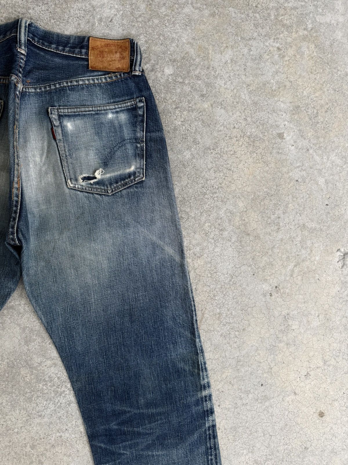 Full Count & Co. Vintage Fullcount 0105 Distressed Jeans Selvedge Denim Size US 30 / EU 46 - 10 Thumbnail