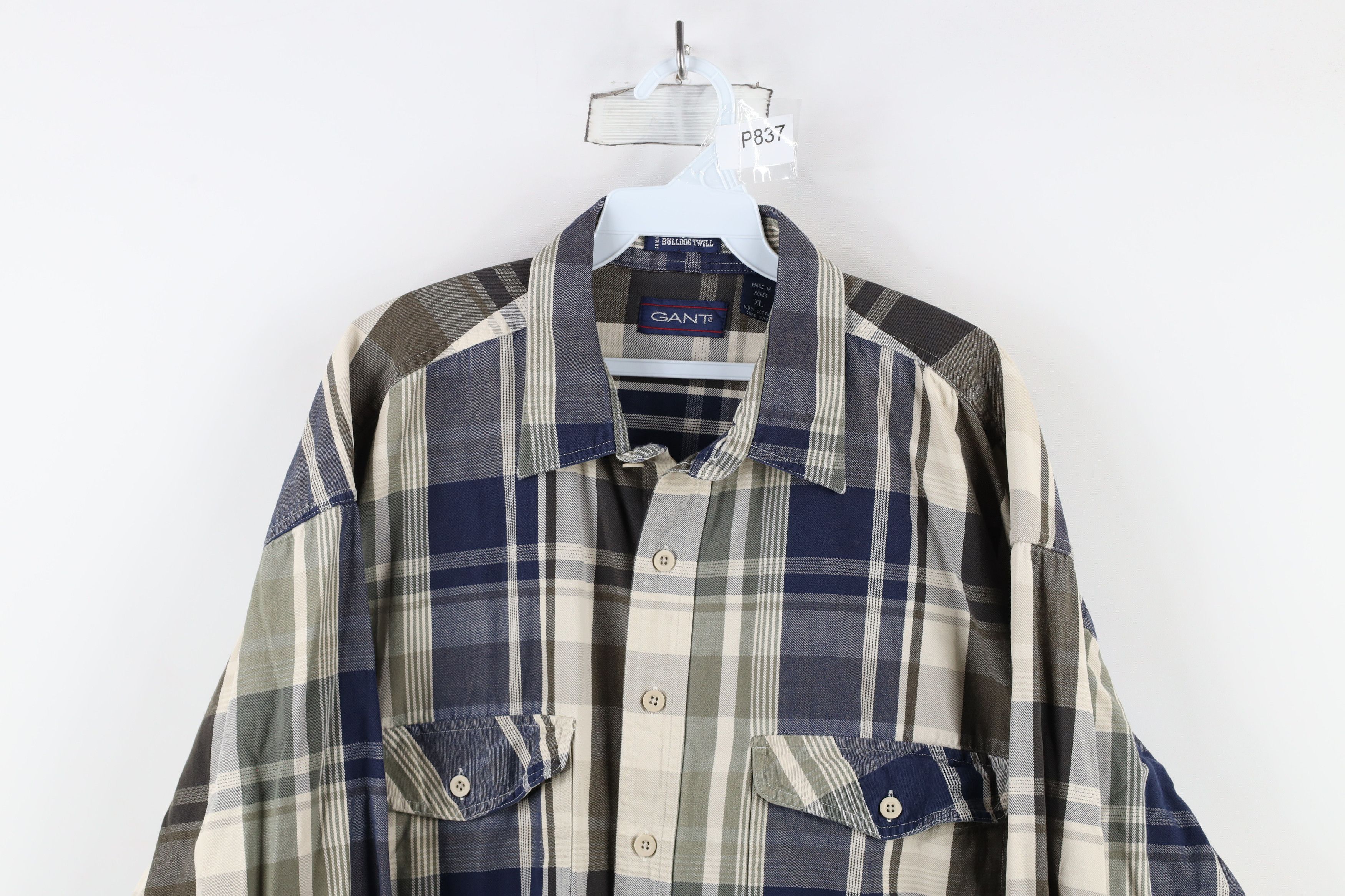 Vintage Vintage 90s Streetwear Heavyweight Twill Button Shirt Plaid Size US XL / EU 56 / 4 - 2 Thumbnail