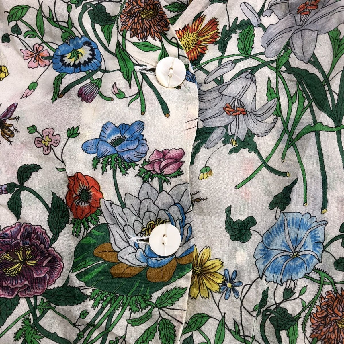 Gucci 1970s Gucci Silk Floral Old Pattern Blouse Italian Designer Size US S / EU 44-46 / 1 - 10 Thumbnail