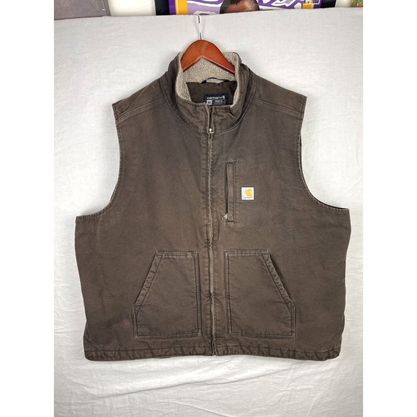 Carhartt Carhartt Vest Mens 3XL Brown Duck Canvas Lined Zip Up 0V4277-M Size US XXL / EU 58 / 5 - 2 Thumbnail
