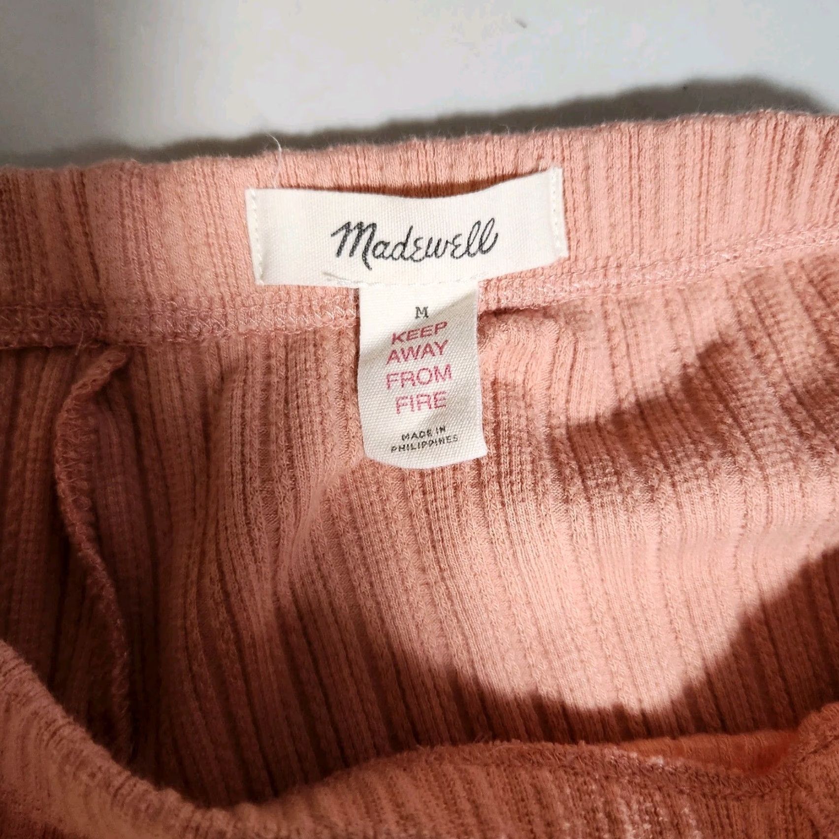 Madewell Madewell Shorts |M| Light Pink/Antique Coral Ribbed Knit Pajama Shorts Womens RPH? Size 32" / US 10 / IT 46 - 4 Thumbnail