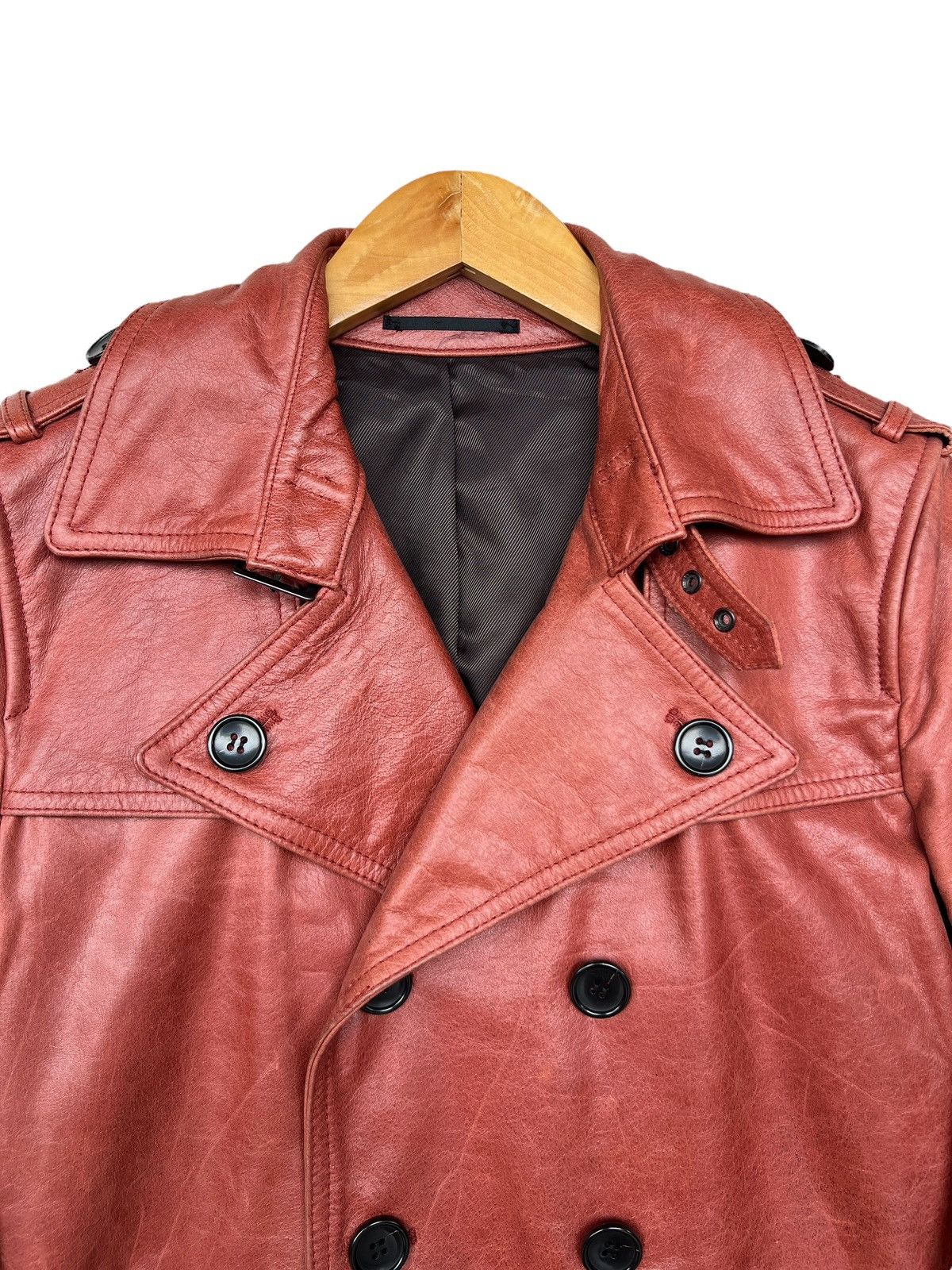 Vintage Michael Klein Faded Red Blazer Leather Jacket Size US S / EU 44-46 / 1 - 7 Thumbnail