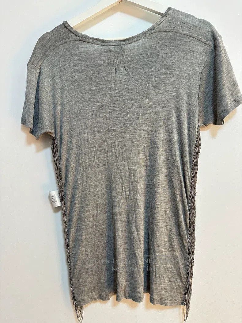 Saint Laurent Paris Saint Laurent Paris Gray Silk Side Chain Short Sleeve Size US S / EU 44-46 / 1 - 8 Thumbnail