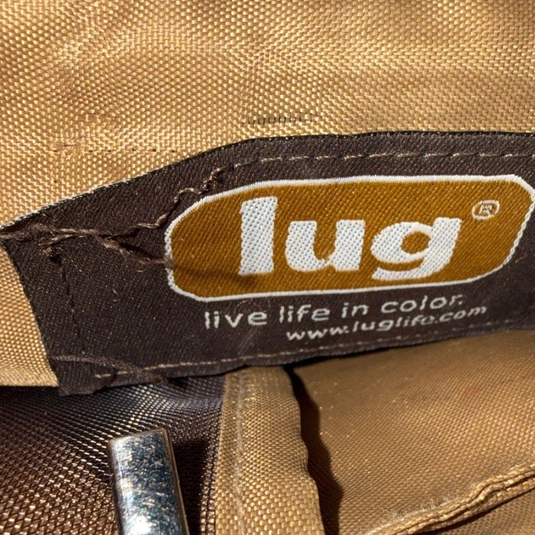 Vintage Lug Bag Purse Shoulder Parachute Large Brown Quilted 2 Handle Compartments Bag Purse Brown Lug Logo Inside Zippers Work Well Size ONE SIZE - 5 Thumbnail